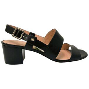Kate Spade Puglia Straps Leather Buckle Strap Close Heels Black